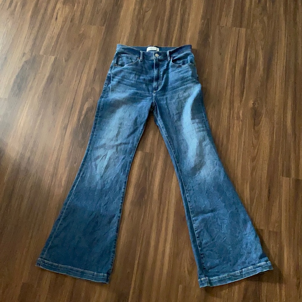 A&F ultra high rise flare jeans